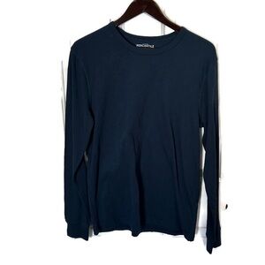 Men's black Crew Neck Long Sleeve sleepshirt